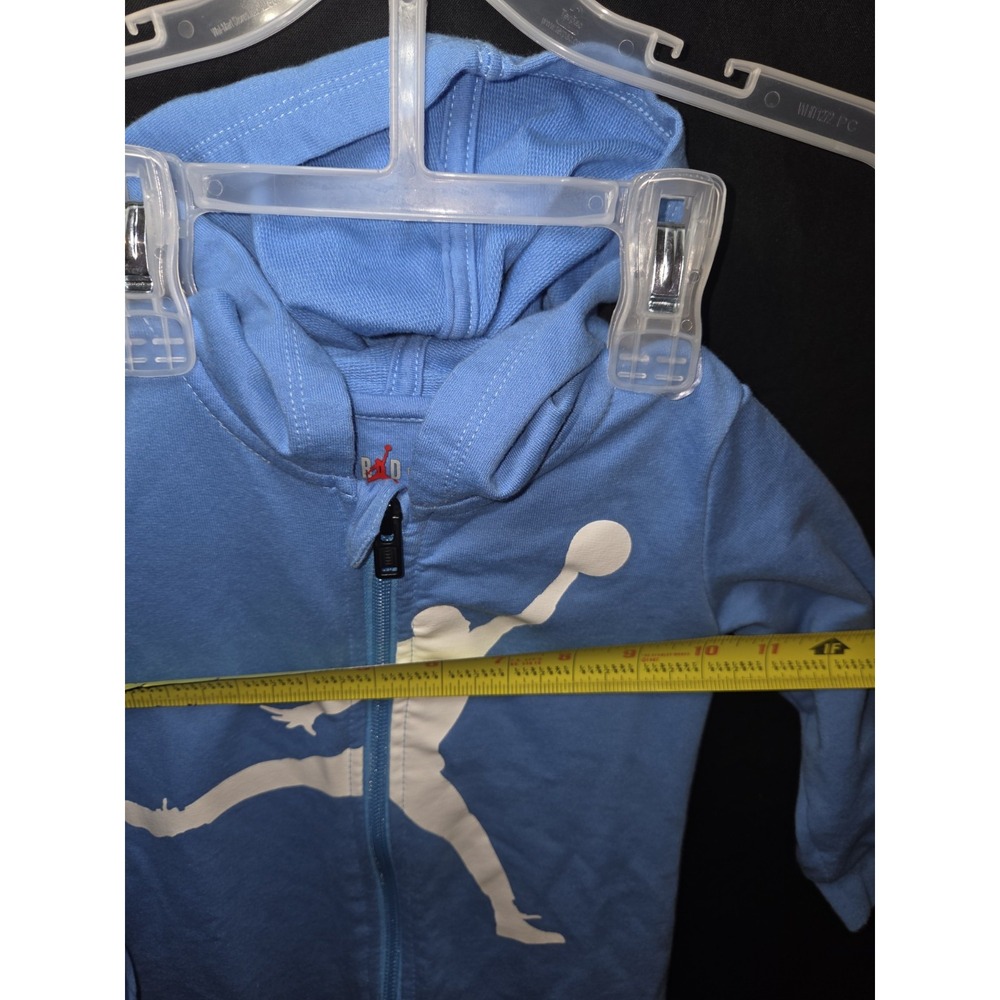 Nike Air Jordan Romper Full Zip Baby Boy Hooded Coverall Blue White Sz 18M - Picture 4 of 7